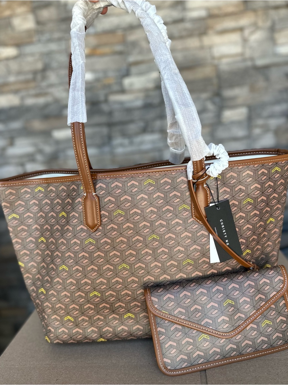 Christy Ng Russo Large Monogram Tote bag (2nd edition) in Espresso Brown